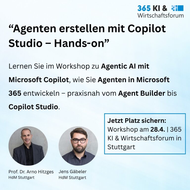 Intelligente Agenten in der Praxis – Erstellung von KI-Assistenten mit Copilot Studio – Möglichkeiten und Grenzen